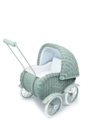 Small Foot Company 8771 - Puppenwagen Korbgeflecht, grau