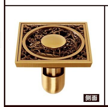Buythecases Antique brass floor drain floor drain odor core copper antique bathroom floor drain to drain the washing machine drain drain covers for showers