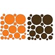 72 Wall Polka Dots Orange and Brown
