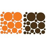 72 Wall Polka Dots Orange and Brown