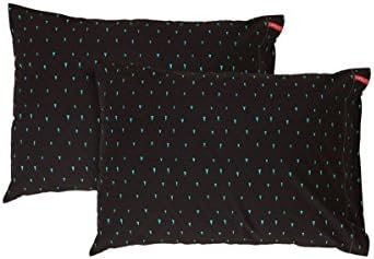 SWENYO Pillowcase Set of Two (Black and Teal Triangle)