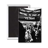 Anti-Vietnam War demonstrators in 1967.. - 3x2 inch Fridge Magnet - large magnetic button - Magnet