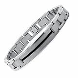 Titanium ID Link Bracelet with Black Resin Inlay 8.5