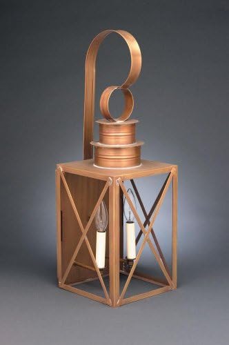 Can Top X-Bars Wall Raw Copper 2 Candelabra Sockets Seedy Marine Glass