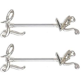Love Nipple Bar Body Jewelry Pair