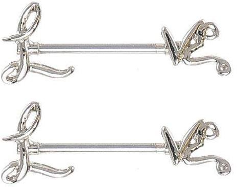 Body Accentz™ Nipple Ring Bars Love Body Jewelry 