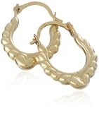 9ct Yellow Gold AMC103761A Ladies Creole Earrings