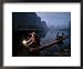 Chinese Woman Fishing with Cormorants, near Guilin, Li River, China Framed Art Poster Print by Howie Garber, 22x18