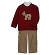 Infant Boys' BT Kids 3pc Dog Sweater,Top Pant Set - Red/Khaki