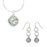Ancient Roman Glass Drop French Wire Earrings and Necklace