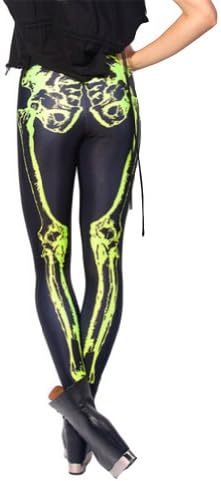 Women's Designed Digital Print Skeleton Pattern Sexy Stretch Leggings