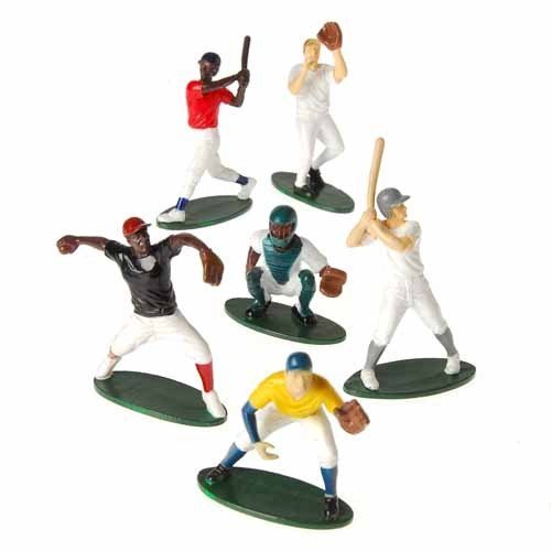 Baseball Toy Figures, Set of 12 (Six Assorted Poses)
