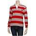 Search : Ohio State Buckeyes Ladies Scarlet-Gray Striped Brutus Long Sleeve Rugby Polo