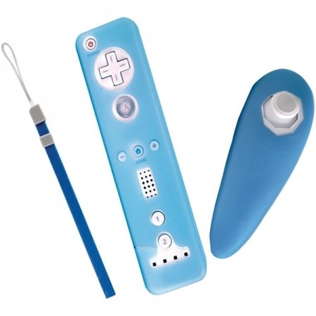 Intec Blue 2-Toned Remote and Nunchuk Skin