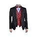 Epoint EGE1B07C-M Red Black Paisley Microfiber Vest and Pre-tied Bow Tie Excellent For Bridegrooms