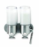 simplehuman Stainless Steel Wall-Mount Twin Shampoo and Soap Dispenser,