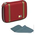 Stylish Durable & Compact Red Hard Shell Case for Nintendo DSi, DS & DS Lite w/ Internal Pocket for Accessories ***Includes Micro Fiber Cloth***