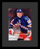 Wayne Gretzky (With Stick) Sports Gold Wood-Mounted Poster Print - 11 X 17