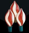 Set of 7 Red & White Spiral Stripe G50 Christmas Lights Green Wire #726124