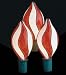 Set of 7 Red & White Spiral Stripe G50 Christmas Lights Green Wire #726124