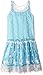 BTween Big Girls' Drop Waist Embroidered Mesh Dress with Contrast Lining