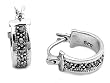Sterling Silver Earrings with Marcasite - 13MM - 6MM Thickness