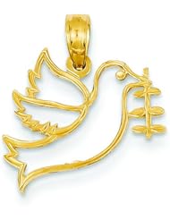 14K Gold Holy Spirit Dove Charm Religious Jewelry