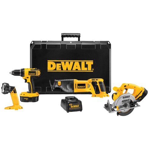 DEWALT DC4CKITA 18 Volt Compact Cordless 4-Tool Combo Kit