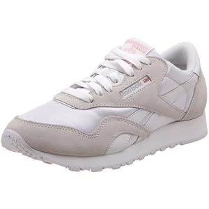 Reebok Women's Classic Nylon Sneaker,White/Light Grey,8.5 M US