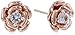 Rose Gold Plated Sterling Silver Created White Sapphire Flower Earrings