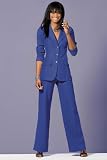 metrostyle Convertible-Collar Pantsuit
