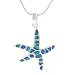 Sterling Silver with Blue Opal Starfish Necklace