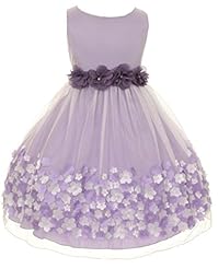 Girls Chiffon/Taffeta/Tulle  Mesh Wedding Dress  With Pearls