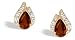 14K Yellow Gold Genuine Pear Garnet and Diamond Flame Earrings