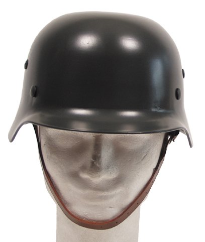 Stahlhelm WW II, oliv, mit Leder-Innenteil