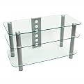 42" TV Stand - Clear Glass/ Matte Silver