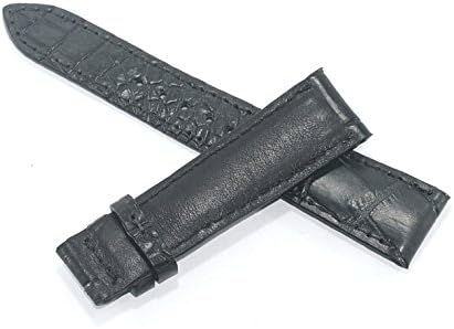 Tom Leather 100% Genuine Exotic Leather Watch Band Strap 20mm/17mm Black #03