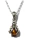 Sterling Silver Honey Amber Ladybug Pendant on Italian Rolo Chain, 18