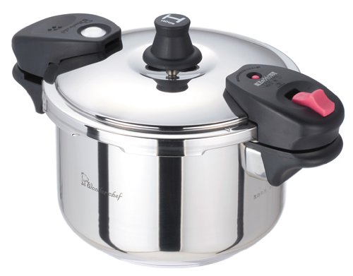 ワンダーシェフ 魔法のクイック料理 両手圧力鍋 5.5L QDA55 【蒸しす・浜田ママの魔法のクイック料理(レシピ本)・ガイドDVD付き】 602824