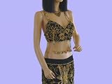 PROFESSIONAL BELLY DANCER HALTER BRA COSTUME OUTFIT SET M