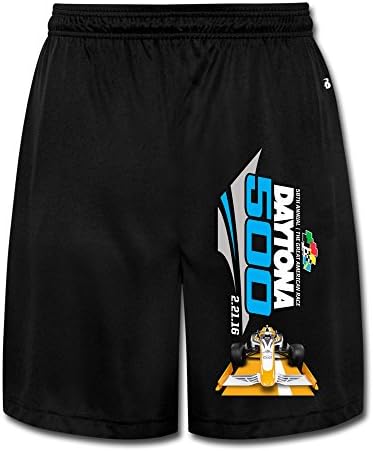 YOUARN Men's 2016 Daytona 500 Logo Short Sweatpants Black XL