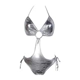 Monokini Swimsuit Silver Bandaue