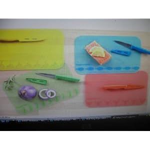 Four Flexible Cutting Boards with Four Matching Paring Knives By Tupperware by Tupperware