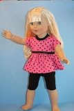 Pink and Black Polka Dot Shirt and Black Capri's Designed for 18 Inch Doll Like the American Girl Dolls