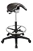 Office Products : OSPST205 - Backless Stool, Saddle Seat, 22-1/2x22-1/2x25-35, Black