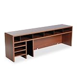 Safco 3661MO Wood high-clearance single shelf desktop organizer, 57-1/2'w, medium oak