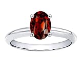 1.35 cts Genuine Garnet Solitaire Engagement Ring - 14kt White or Yellow Gold