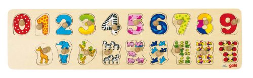 Imagen 1 de Goki 57827  - Aprender a contar Puzzle enchufe [importado de Alemania]