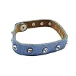 Blue Crystal Leatherette Snap Bracelet Fashion Jewelry