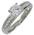 Silver Cz Engagement Ring with Cz shoulders